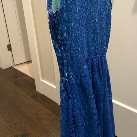 Mint and blue net dress - Picture 3 of 4